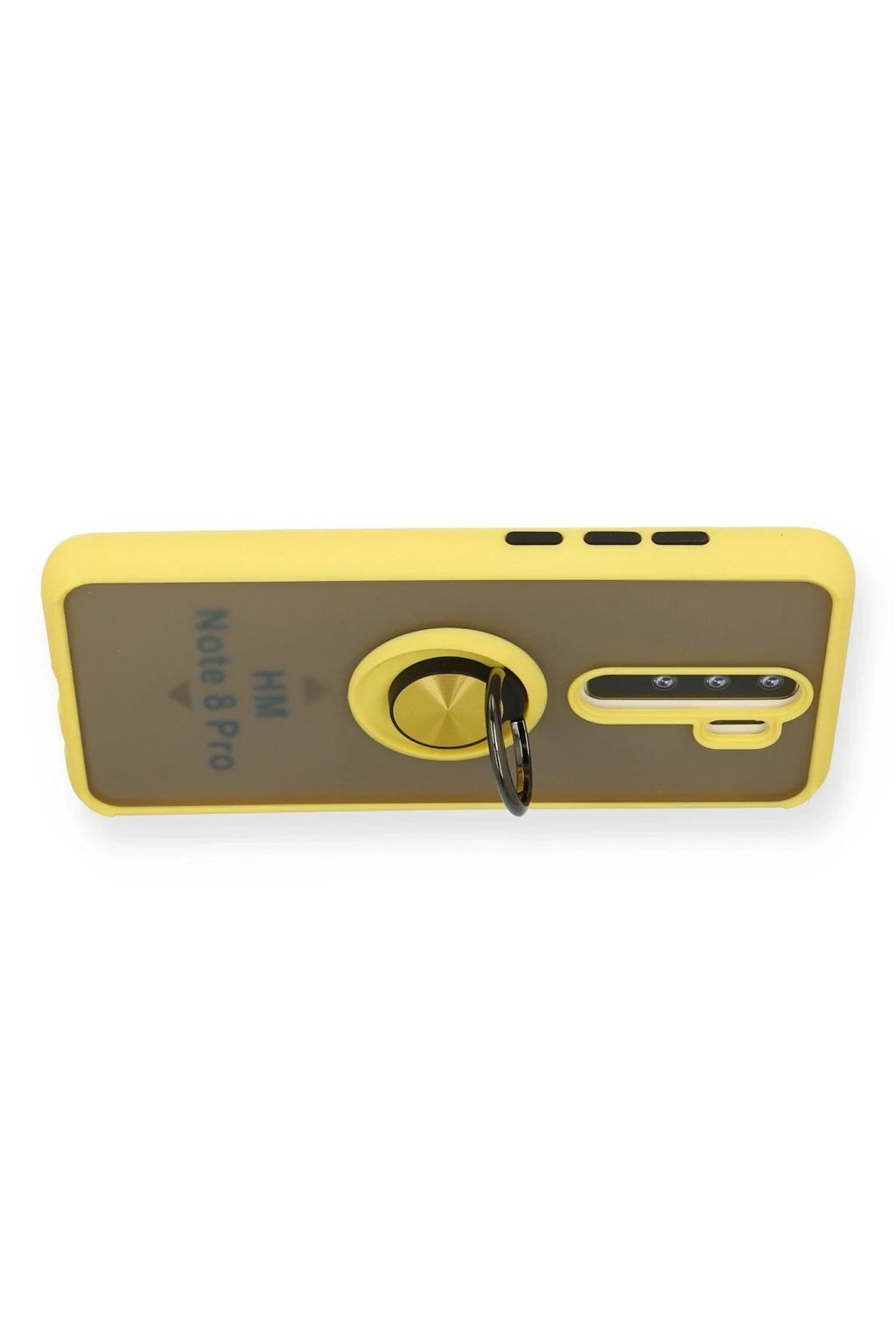 Mey İthalat® Redmi Note 8 Pro Kılıf Montreal Yüzüklü Silikon Kapak - Sarı
