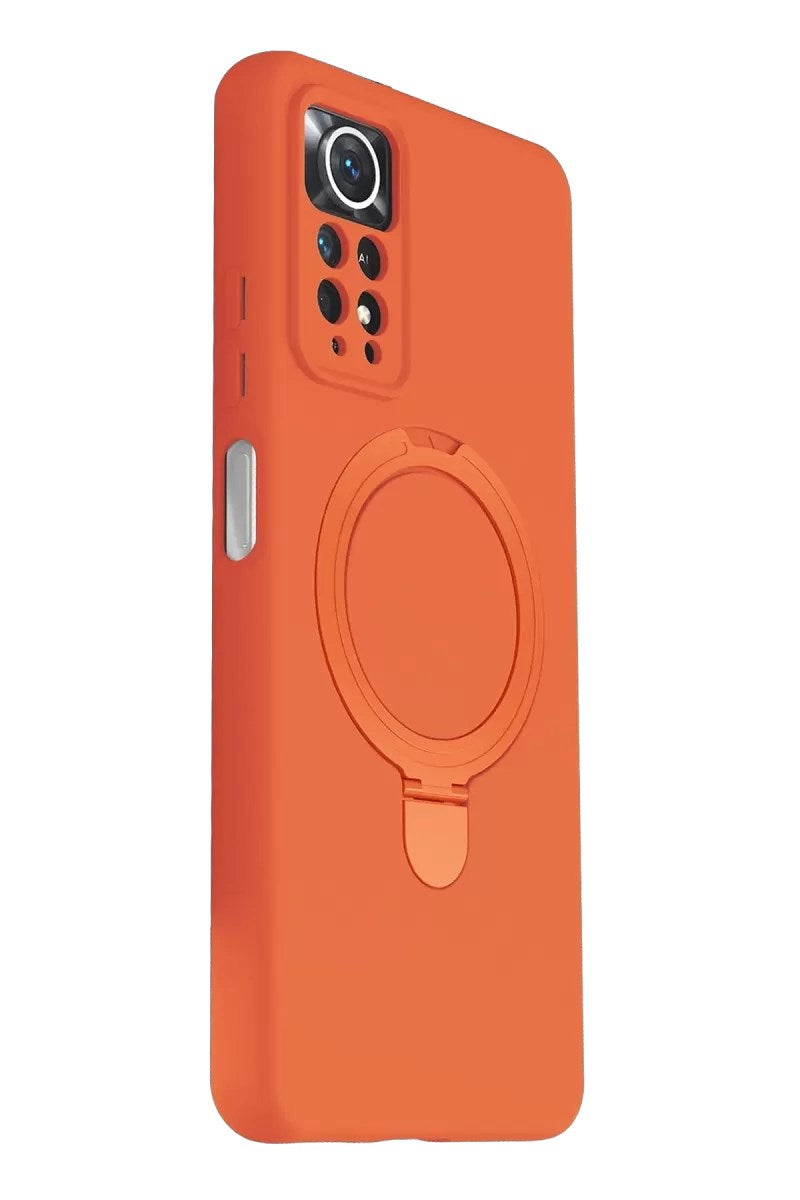 Mey İthalat® Redmi Note 12 Pro 4G Regal Magsafe Standlı Kapak - Turuncu
