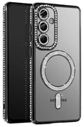Mey İthalat® Samsung Galaxy A37 5G Joke Simli Magneticsafe Kılıf - Siyah