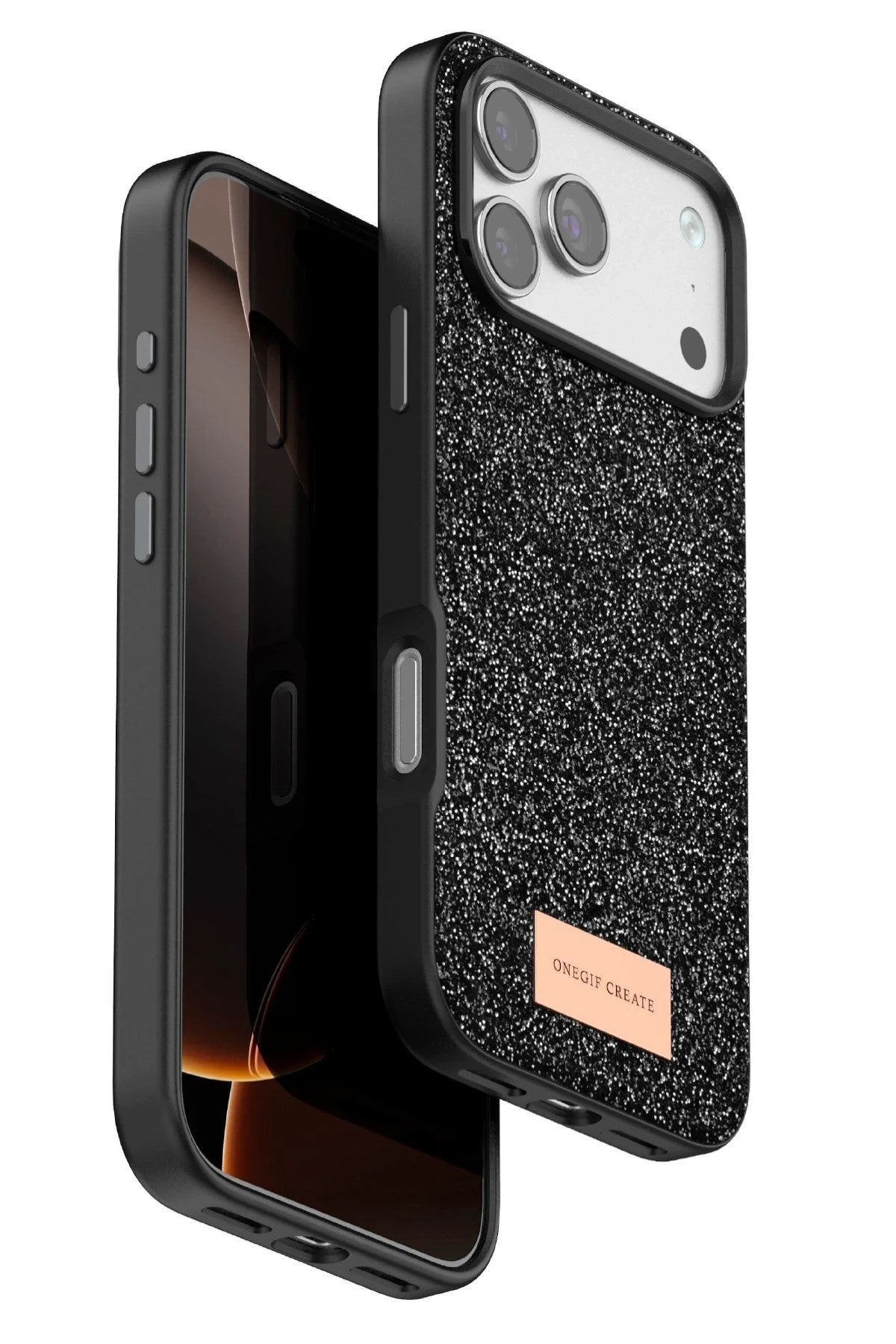 Mey İthalat® iPhone 17 Pro Bright Simli Kapak - Siyah