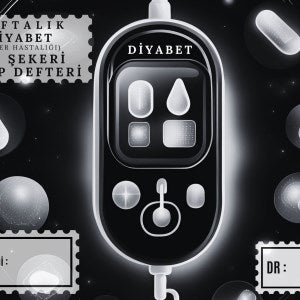 Diyabet Ölçüm Takip Çizelgesi Defteri A Kalite Özel Tasarım 3 Aylık A5 Siyah-beyaz