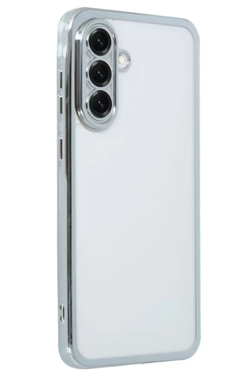 Mey İthalat® Samsung Galaxy A56 Kılıf Lensli Silikon - Gümüş