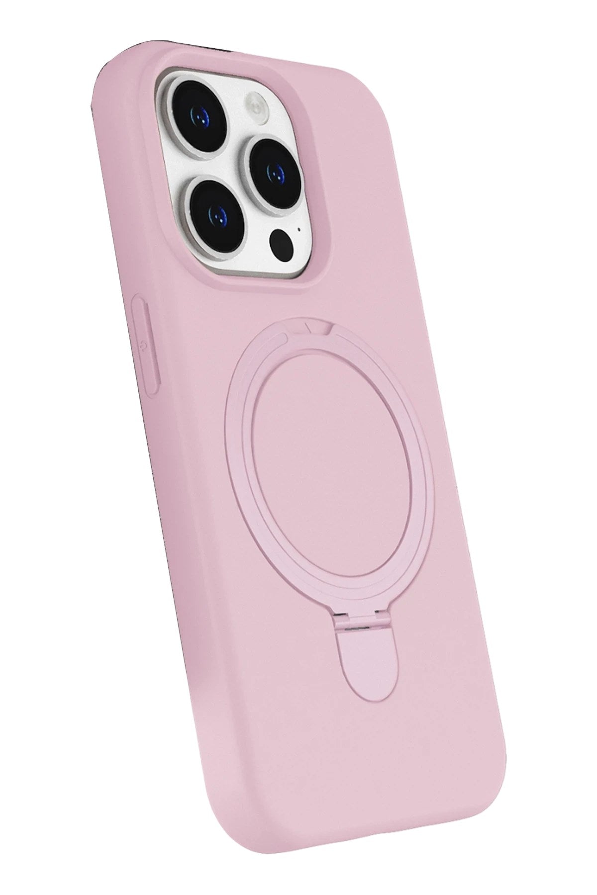 Mey İthalat® iPhone 15 Pro Max Regal Magsafe Standlı Kapak - Açık Pembe