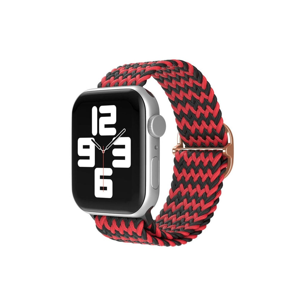 Mey İthalat® Watch 38mm Star Kordon - Zigzag Kırmızı-Siyah
