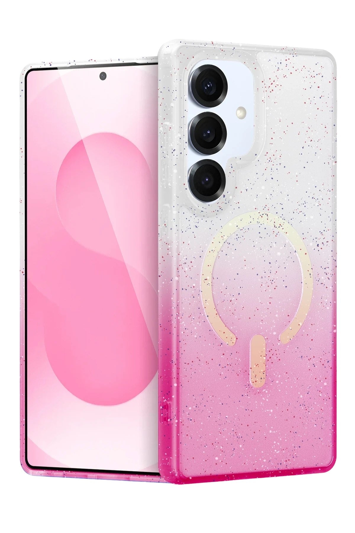 Mey İthalat® Samsung Galaxy S25 Plus Pummel Shiny Magsafe Kapak - Pembe