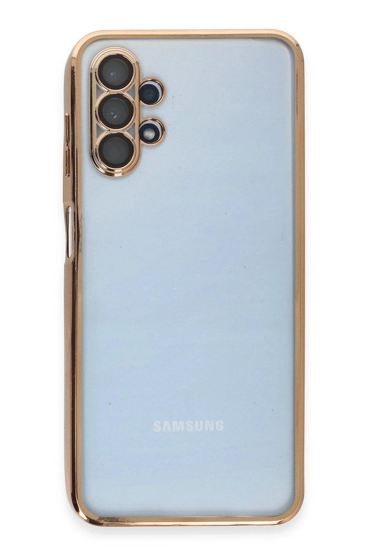 Mey İthalat® Samsung Galaxy A13 4G Kılıf Lensli Silikon - Gold