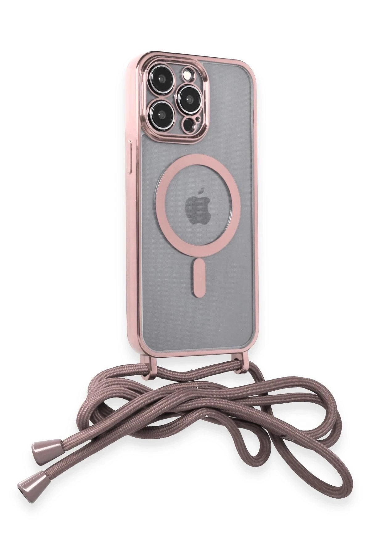 Mey İthalat® iPhone 13 Pro Max Kılıf Divo Lazer Askılı Magsafe Kapak - Pembe