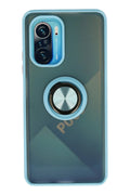 Mey İthalat® Redmi K40 Kılıf Montreal Yüzüklü Silikon Kapak - Buz Mavi