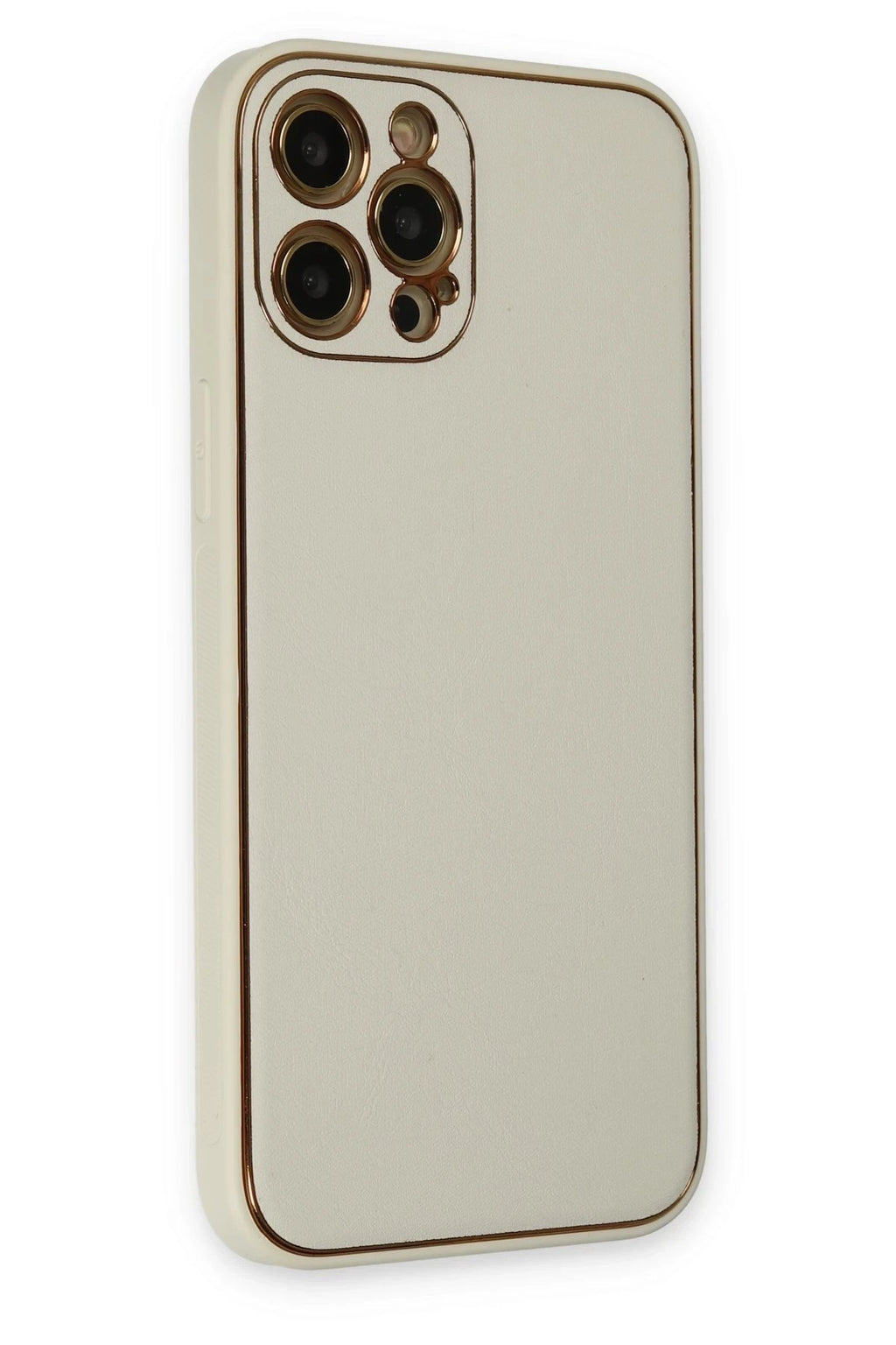 Mey İthalat® iPhone 12 Pro Kılıf Coco Deri Silikon Kapak - Beyaz