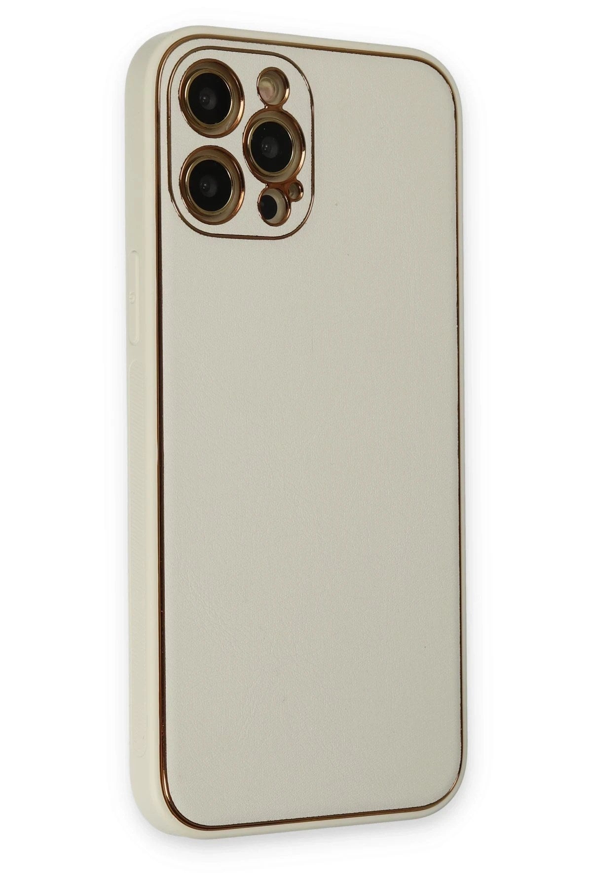 Mey İthalat® iPhone 12 Pro Kılıf Coco Deri Silikon Kapak - Beyaz