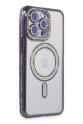 Mey İthalat® iPhone 15 Pro Max Kılıf Joke Simli Magneticsafe Kılıf - Derin Mor