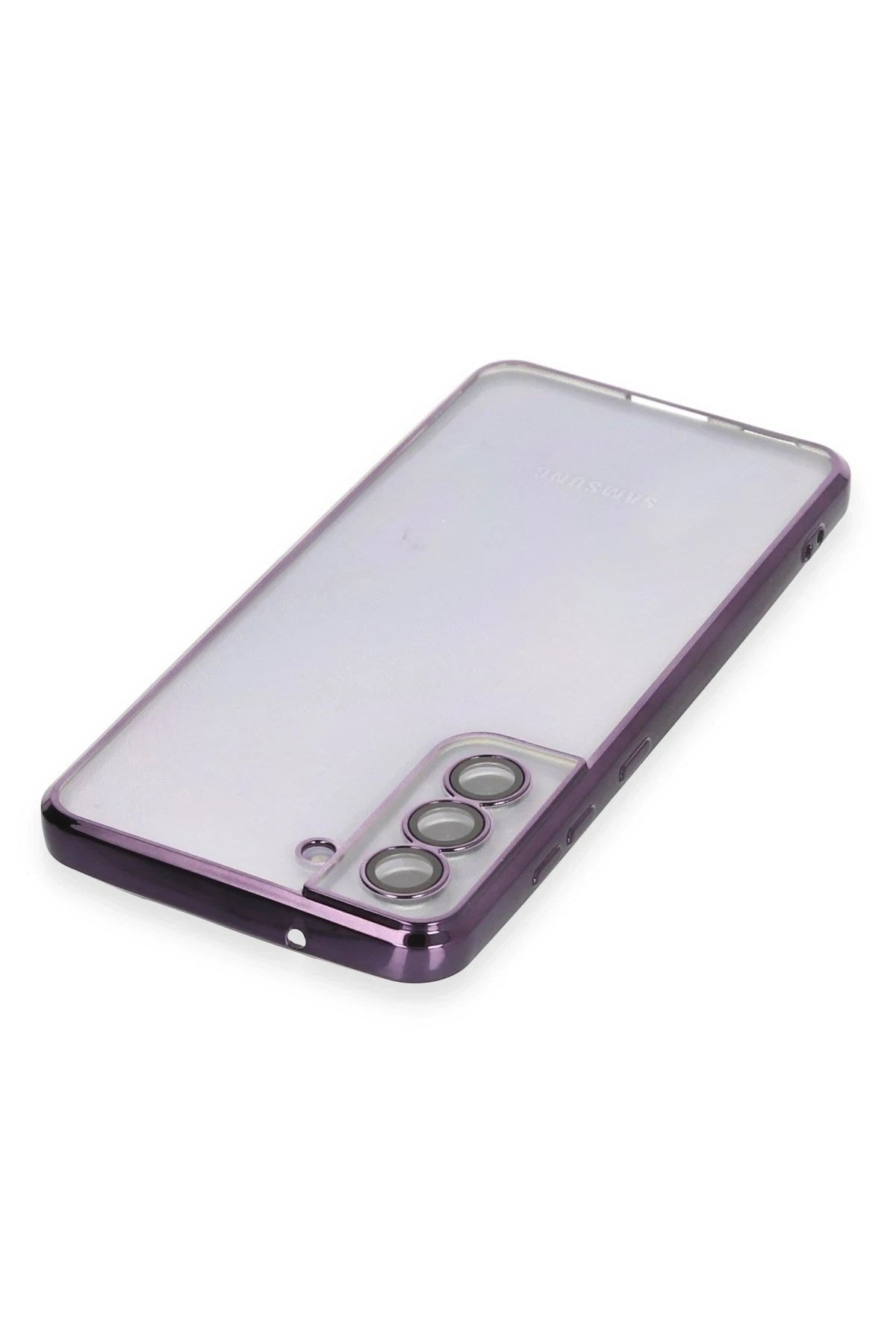 Mey İthalat® Samsung Galaxy S21 FE Kılıf Lensli Silikon - Mor