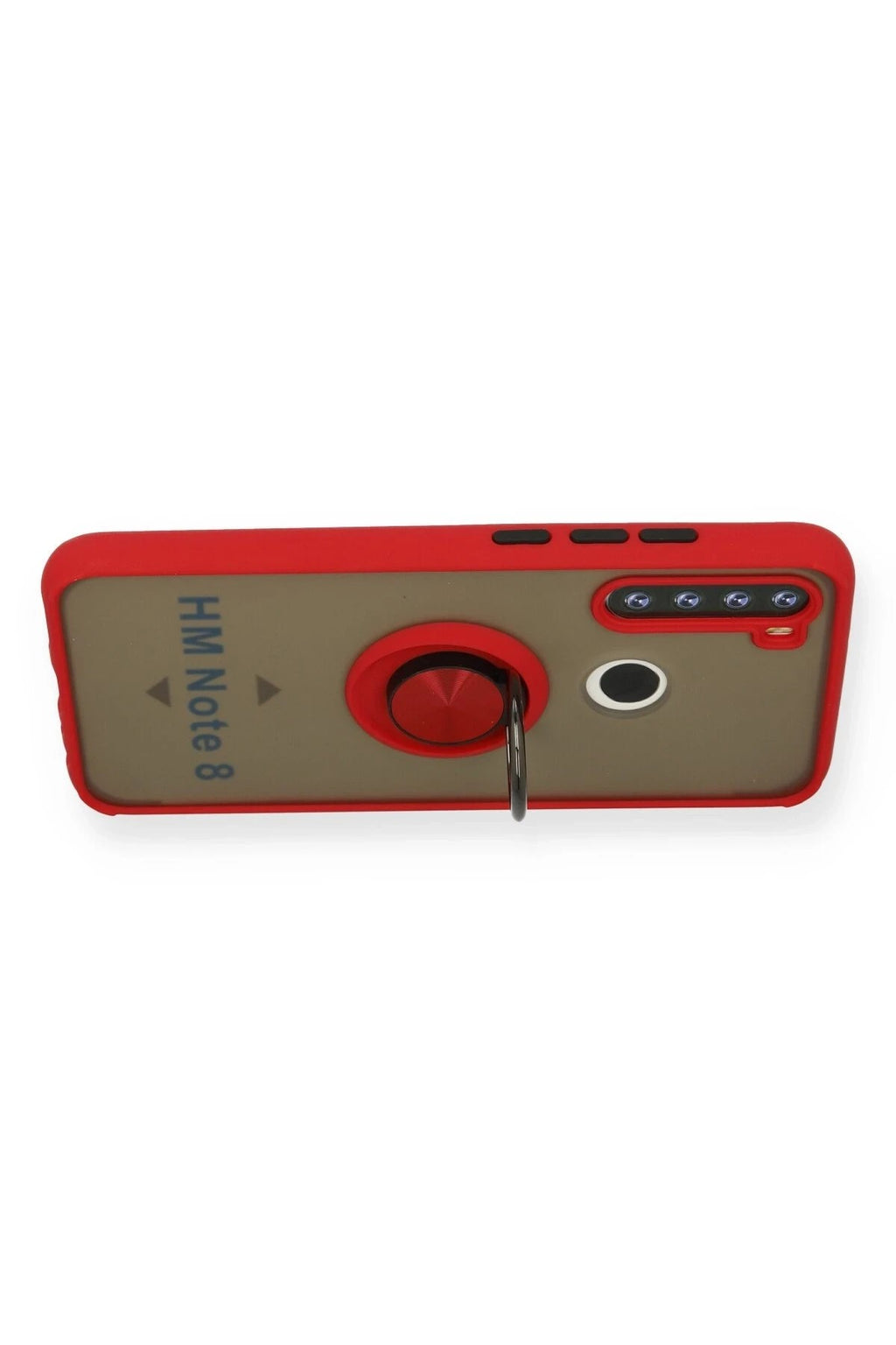 Mey İthalat® Redmi Note 8 Kılıf Montreal Yüzüklü Silikon Kapak - Kırmızı