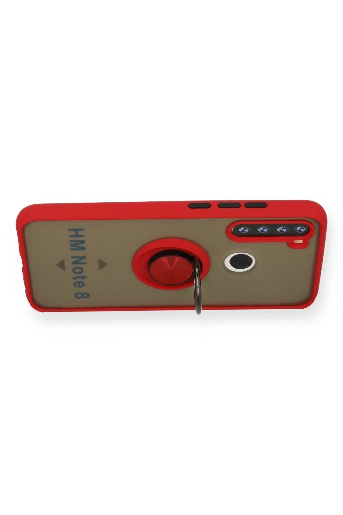 Mey İthalat® Redmi Note 8 Kılıf Montreal Yüzüklü Silikon Kapak - Kırmızı