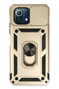 Mey İthalat® Mİ 11 Lite Kılıf Pars Lens Yüzüklü Silikon - Gold