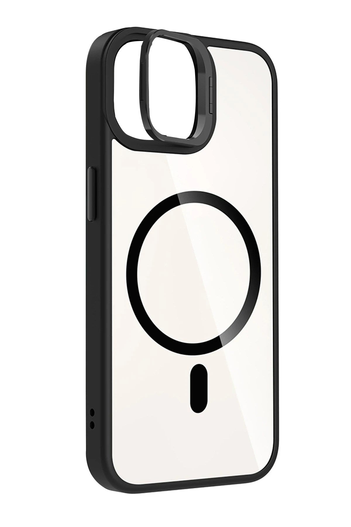 Mey İthalat® iPhone 11 Remim Lensli Magsafe Standlı Kapak - Siyah