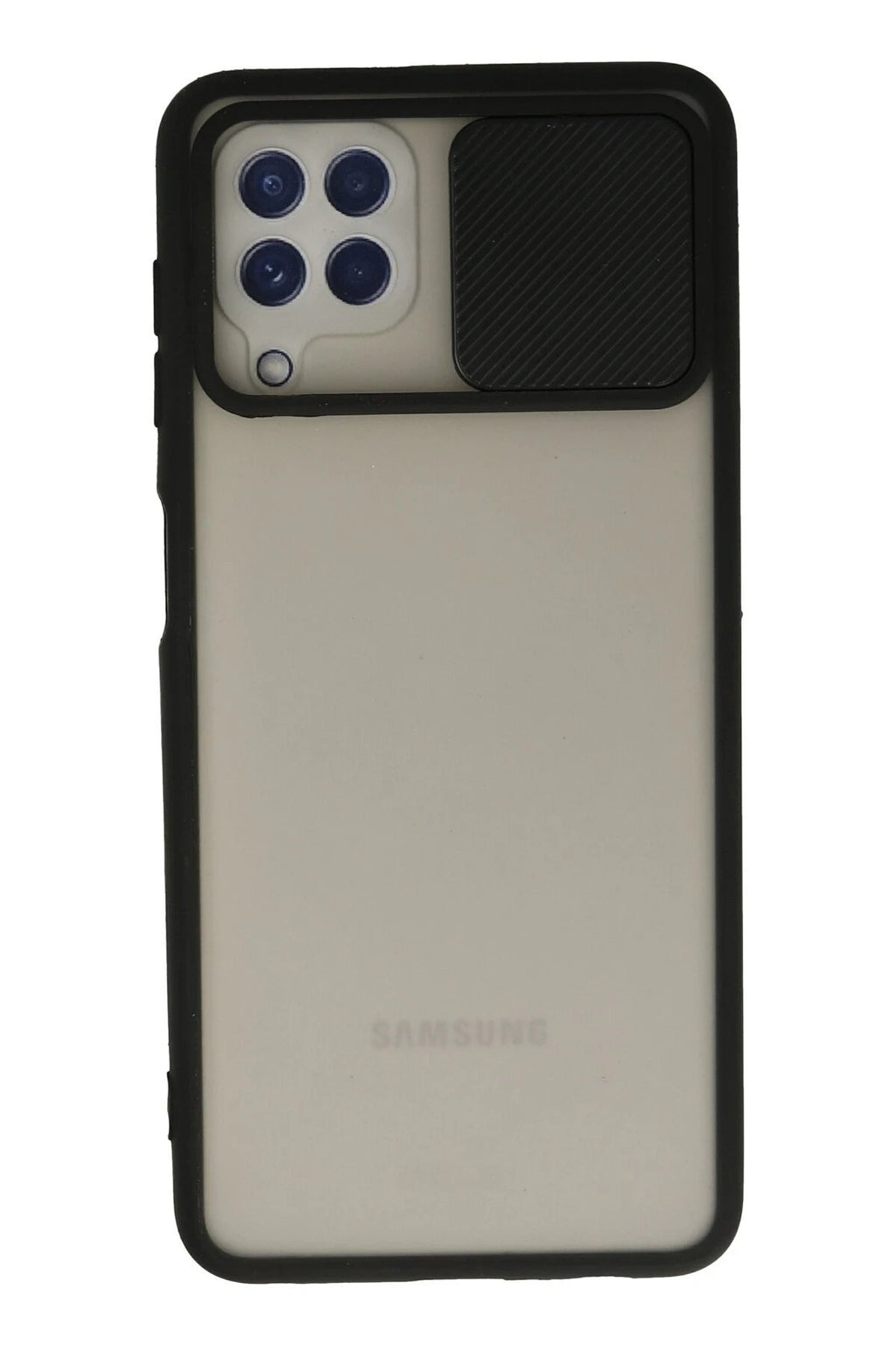 Mey İthalat® Samsung Galaxy A22 Kılıf Palm Buzlu Kamera Sürgülü Silikon - Siyah