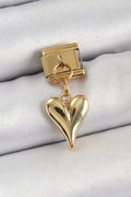 Mey İthalat® 316L Çelik Sallantılı Kalp Model Gold Renk Nomination Charm