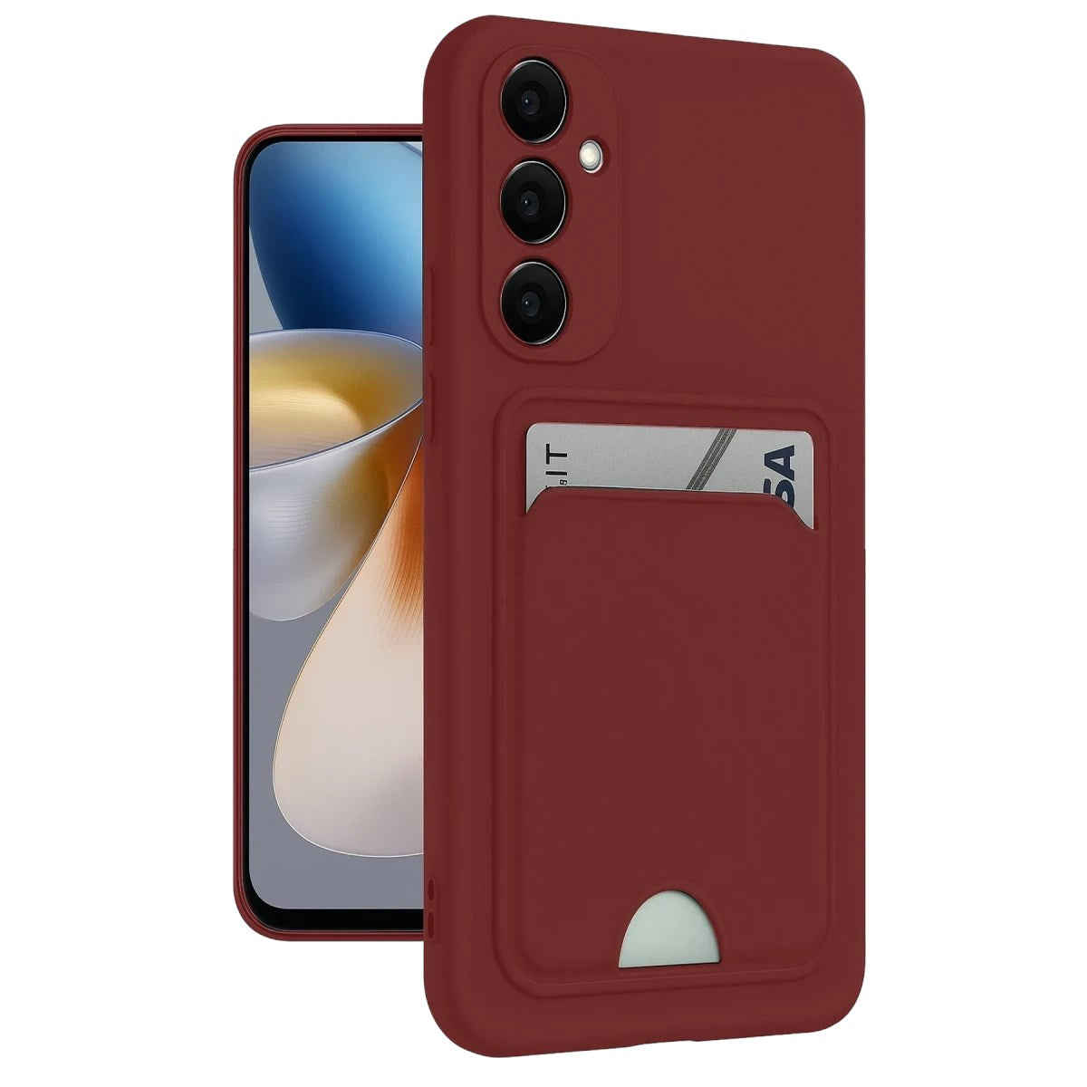 Mey İthalat® Samsung Galaxy M15 Kelvin Kartvizitli Silikon - Bordo