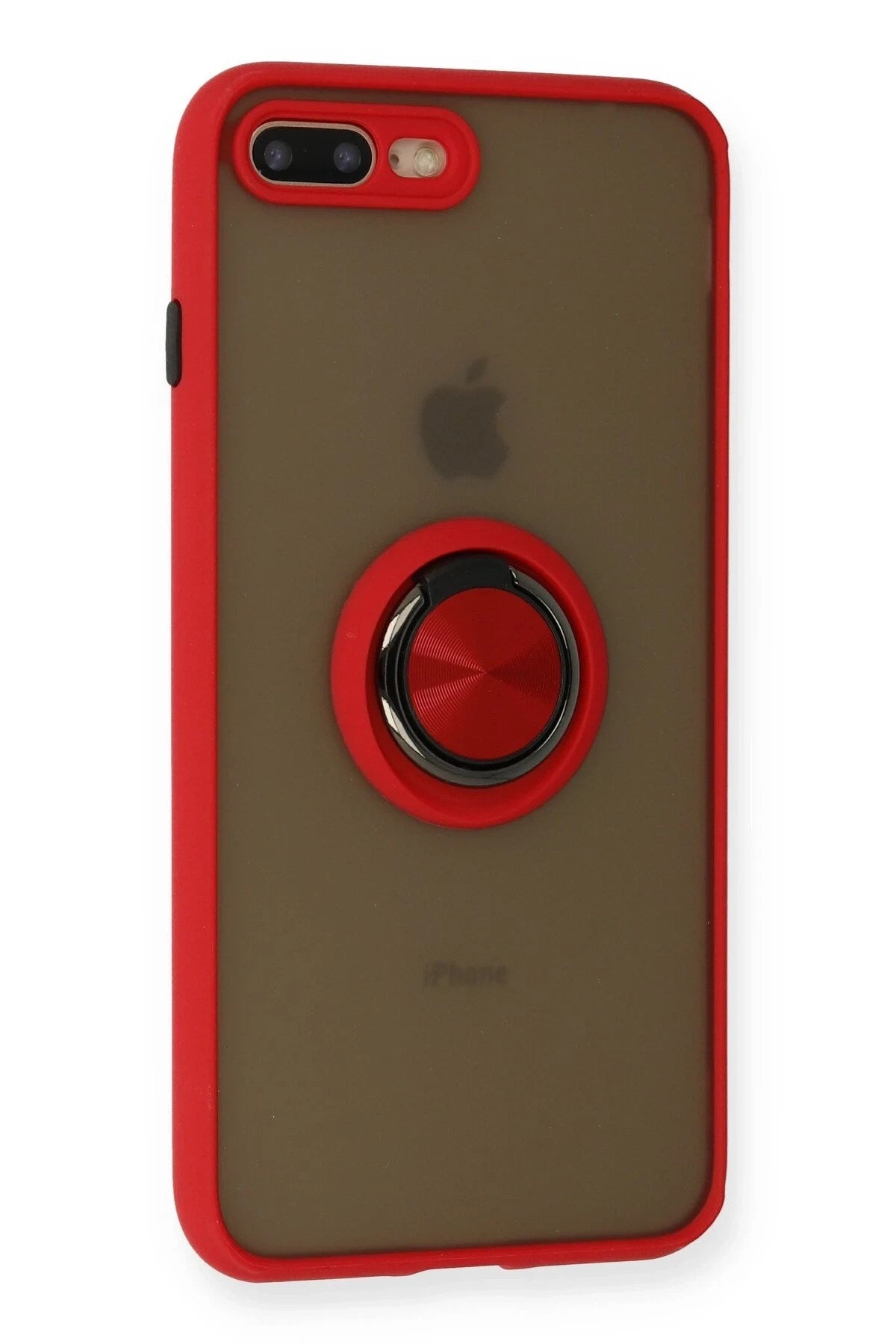 Mey İthalat® iPhone 7 Plus Kılıf Montreal Yüzüklü Silikon Kapak - Kırmızı