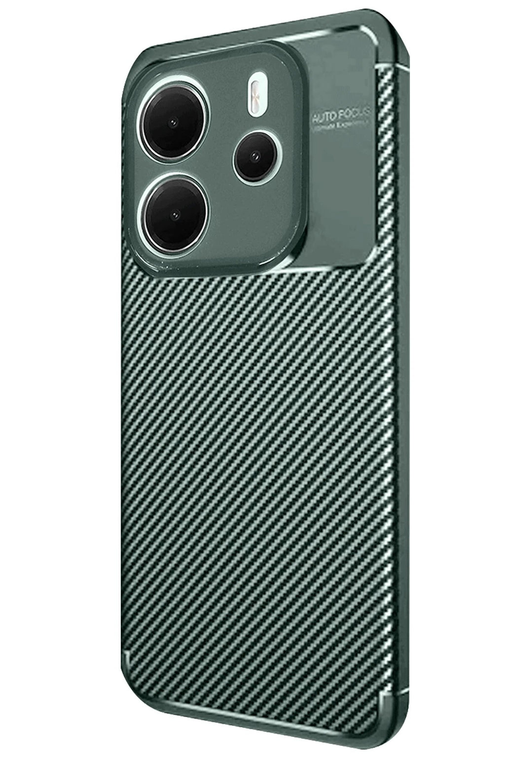 Mey İthalat® Redmi Note 14 4G Kılıf Auto Focus Karbon Kapak - Koyu Yeşil