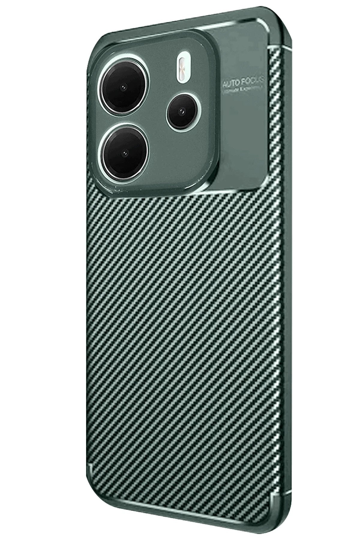 Mey İthalat® Redmi Note 14 4G Kılıf Auto Focus Karbon Kapak - Koyu Yeşil