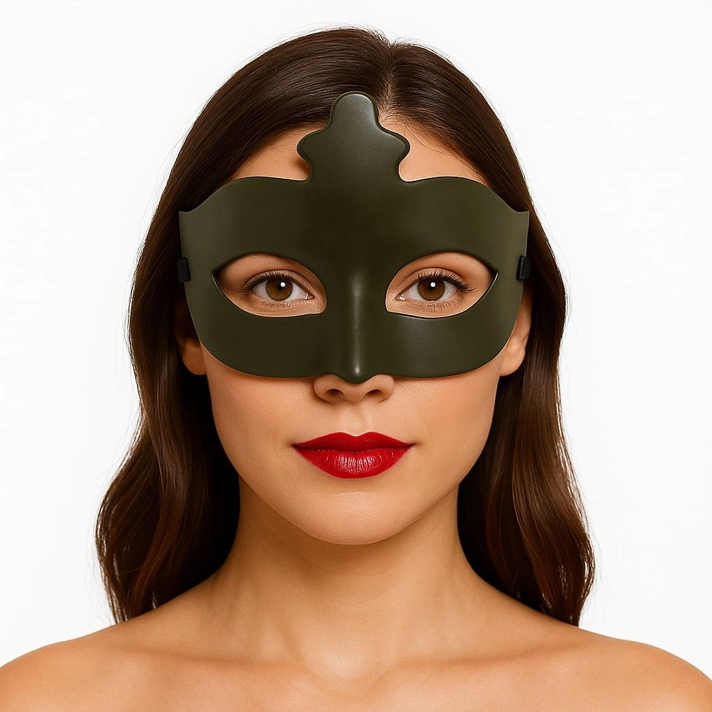 Mey İthalat® Haki Yeşil Renk Masquerade Kostüm Partisi Venedik Balo Maskesi