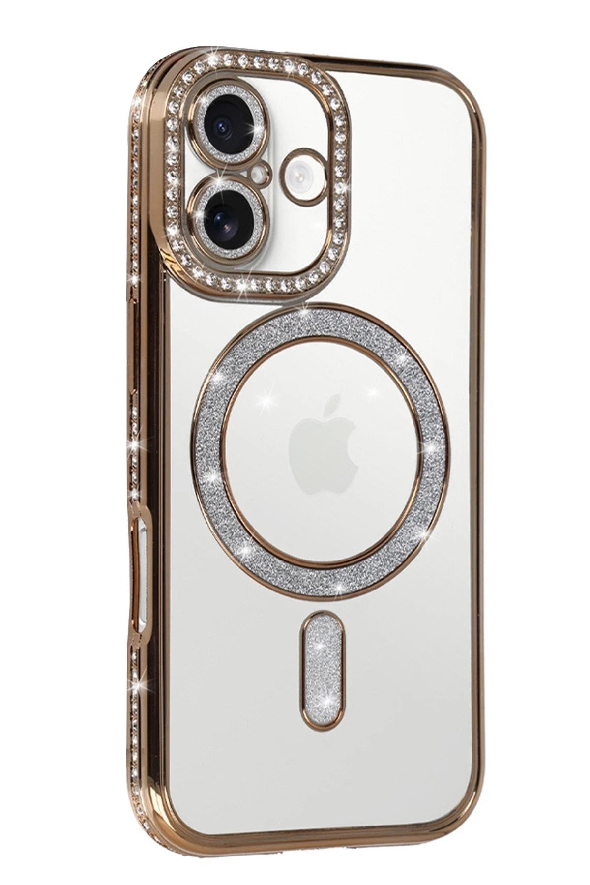 Mey İthalat® iPhone 17 Joke Simli Magneticsafe Kılıf - Gold