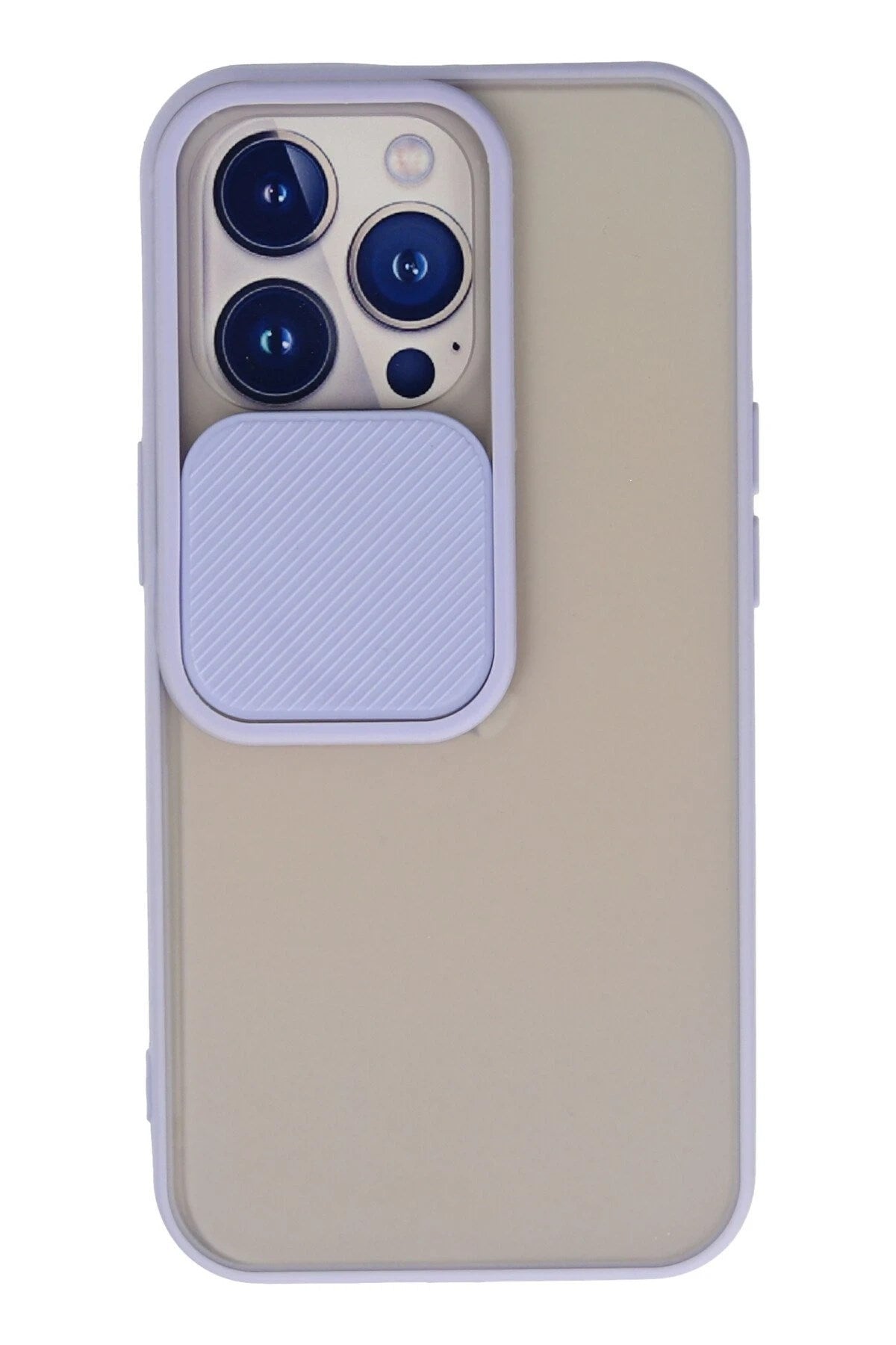 Mey İthalat® iPhone 13 Pro Kılıf Palm Buzlu Kamera Sürgülü Silikon - Lila
