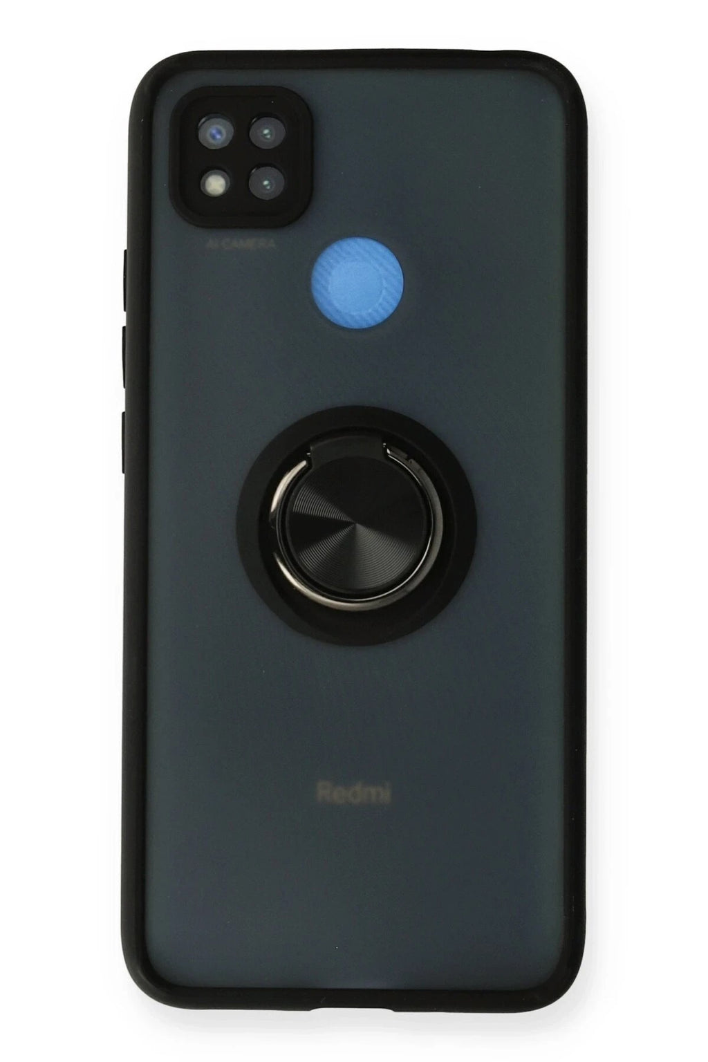 Mey İthalat® Redmi 9C Kılıf Montreal Yüzüklü Silikon Kapak - Siyah