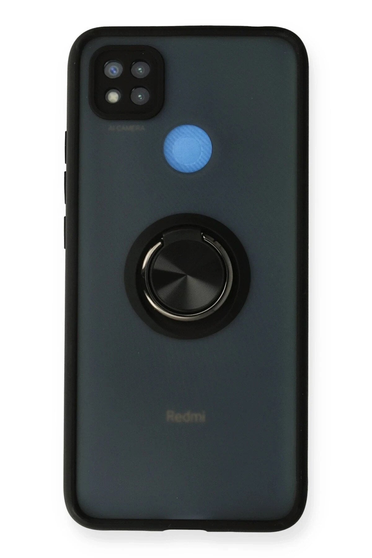 Mey İthalat® Redmi 9C Kılıf Montreal Yüzüklü Silikon Kapak - Siyah