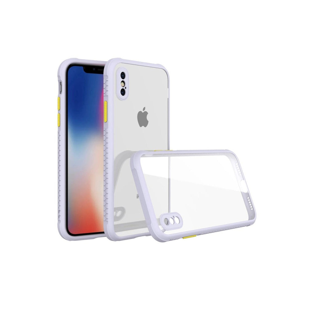 Mey İthalat® iPhone XS Max Kılıf Miami Şeffaf Silikon - Lila