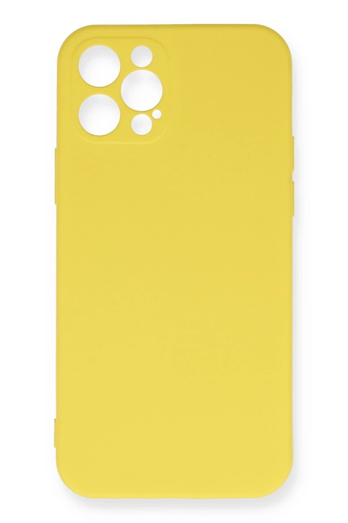 Mey İthalat® iPhone 12 Pro Max Kılıf Nano içi Kadife Silikon - Sarı