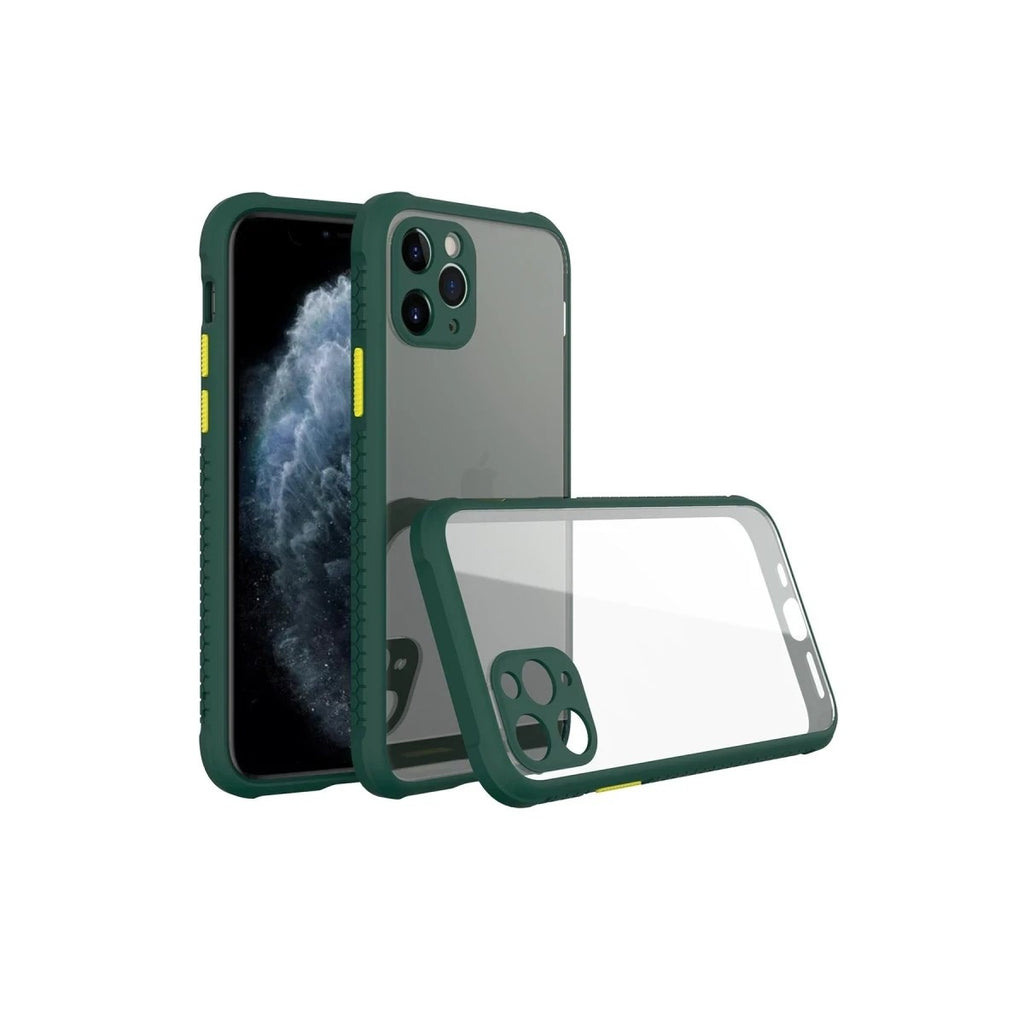 Mey İthalat® iPhone 11 Pro Kılıf Miami Şeffaf Silikon - Koyu Yeşil