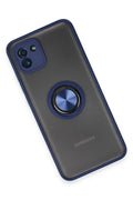 Mey İthalat® Samsung Galaxy A03 Kılıf Montreal Yüzüklü Silikon Kapak - Lacivert