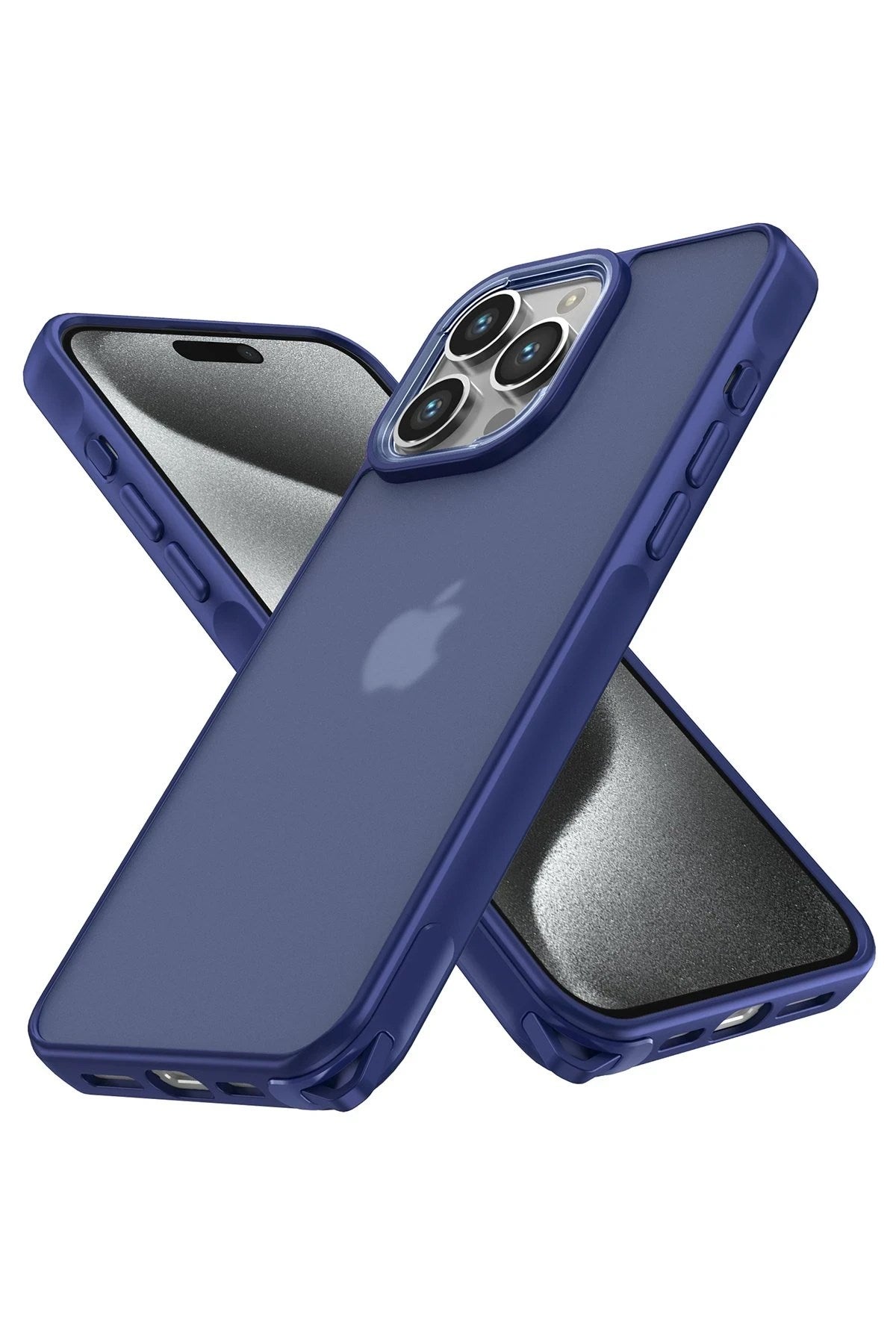 Mey İthalat® iPhone 15 Pro Max Kılıf Elegant Kapak - Lacivert