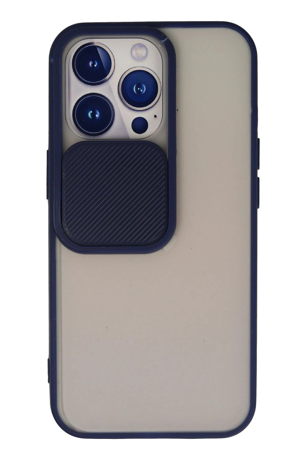 Mey İthalat® iPhone 13 Pro Kılıf Palm Buzlu Kamera Sürgülü Silikon - Lacivert