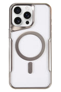 Mey İthalat® iPhone 16 Pro Max Kılıf Boyi Magsafe Silikon Kapak - Gümüş