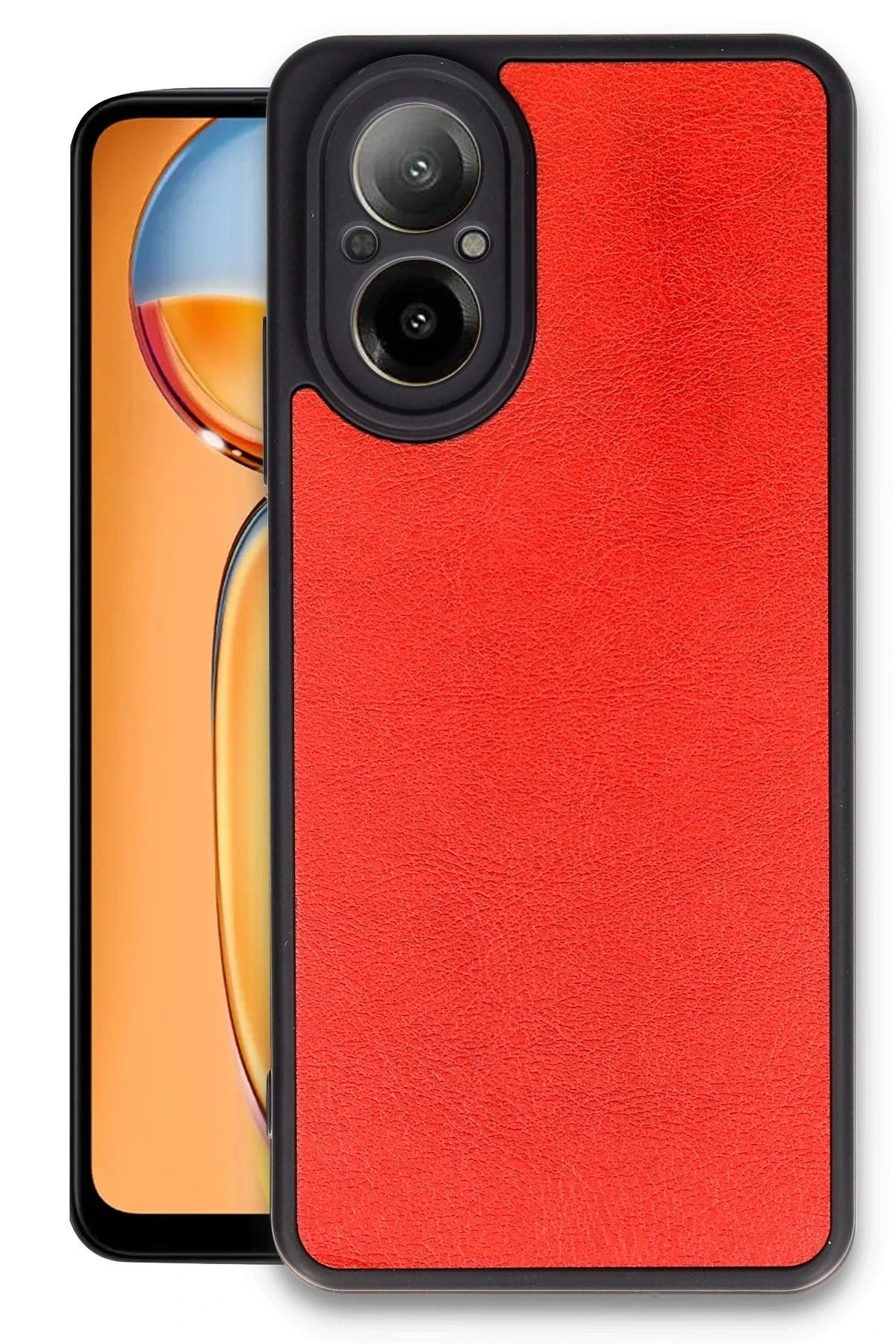 Mey İthalat® Realme 12 Lite Kılıf Aras Deri Kapak - Kırmızı