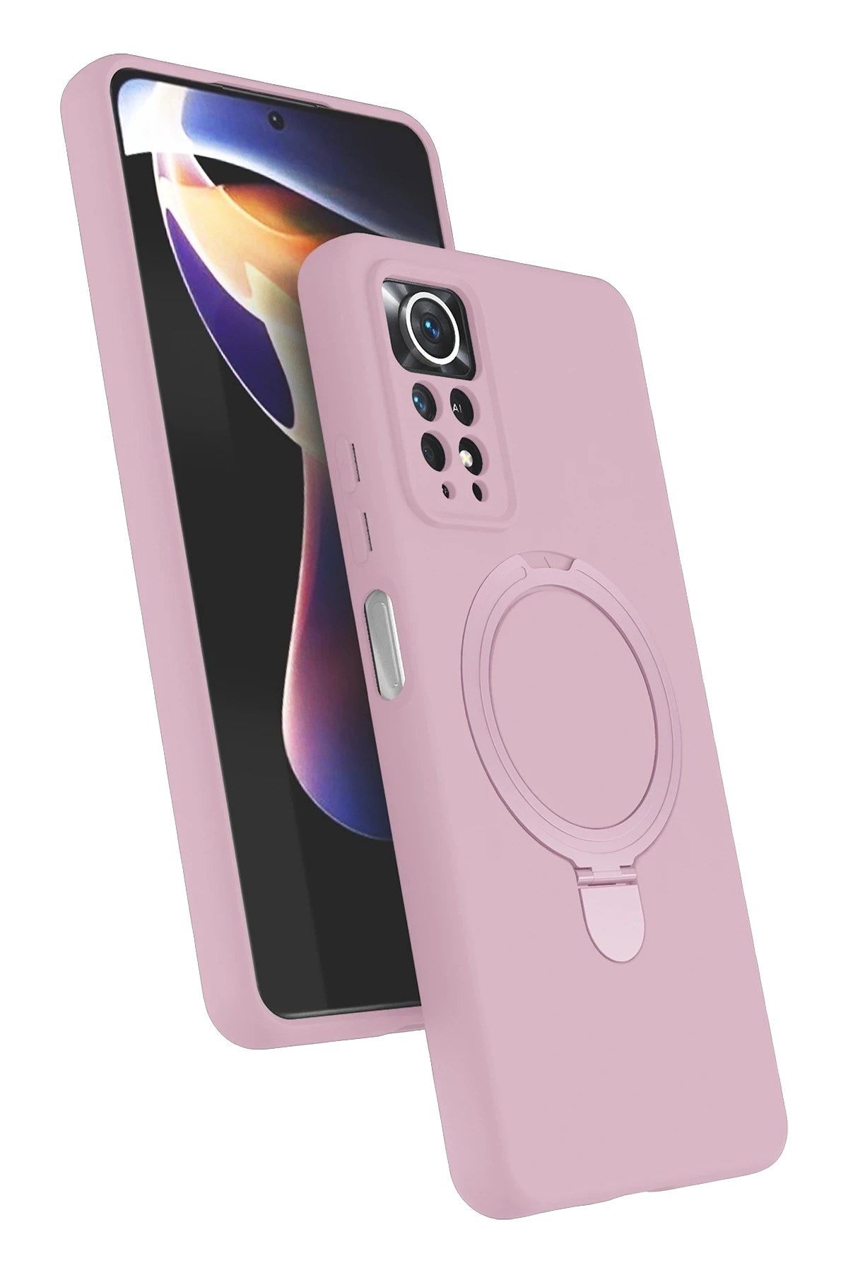 Mey İthalat® Redmi Note 12 Pro 4G Regal Magsafe Standlı Kapak - Açık Pembe