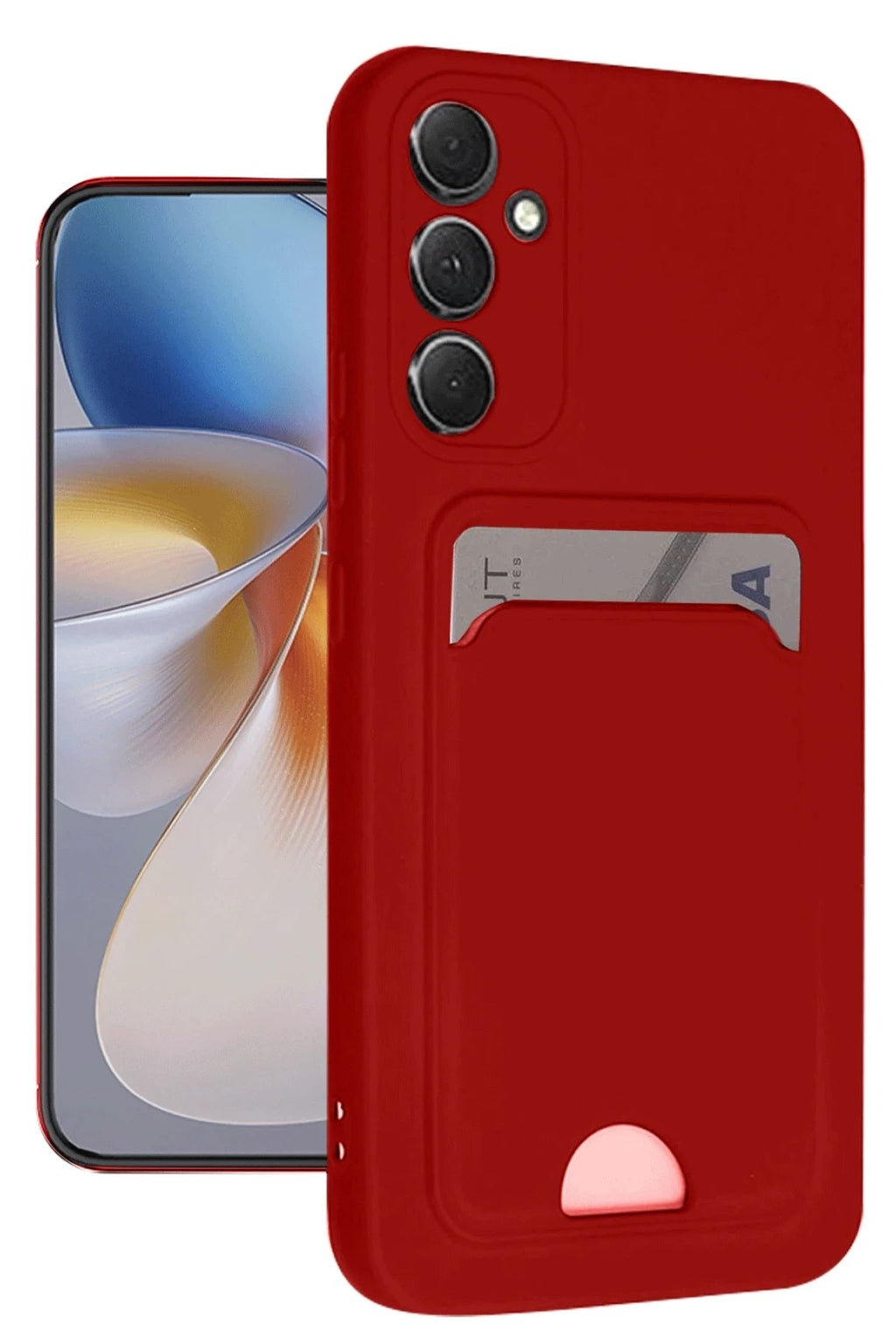 Mey İthalat® Samsung Galaxy A16 5G Kılıf Kelvin Kartvizitli Silikon - Kırmızı