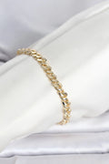 Mey İthalat® CM 14K Gold Renk Yassı Zincir Model Kadın Bileklik