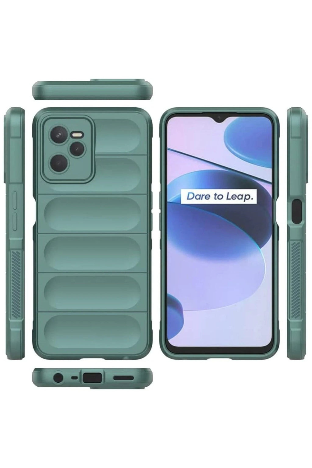 Mey İthalat® Realme C35 Kılıf Optimum Silikon - Koyu Yeşil