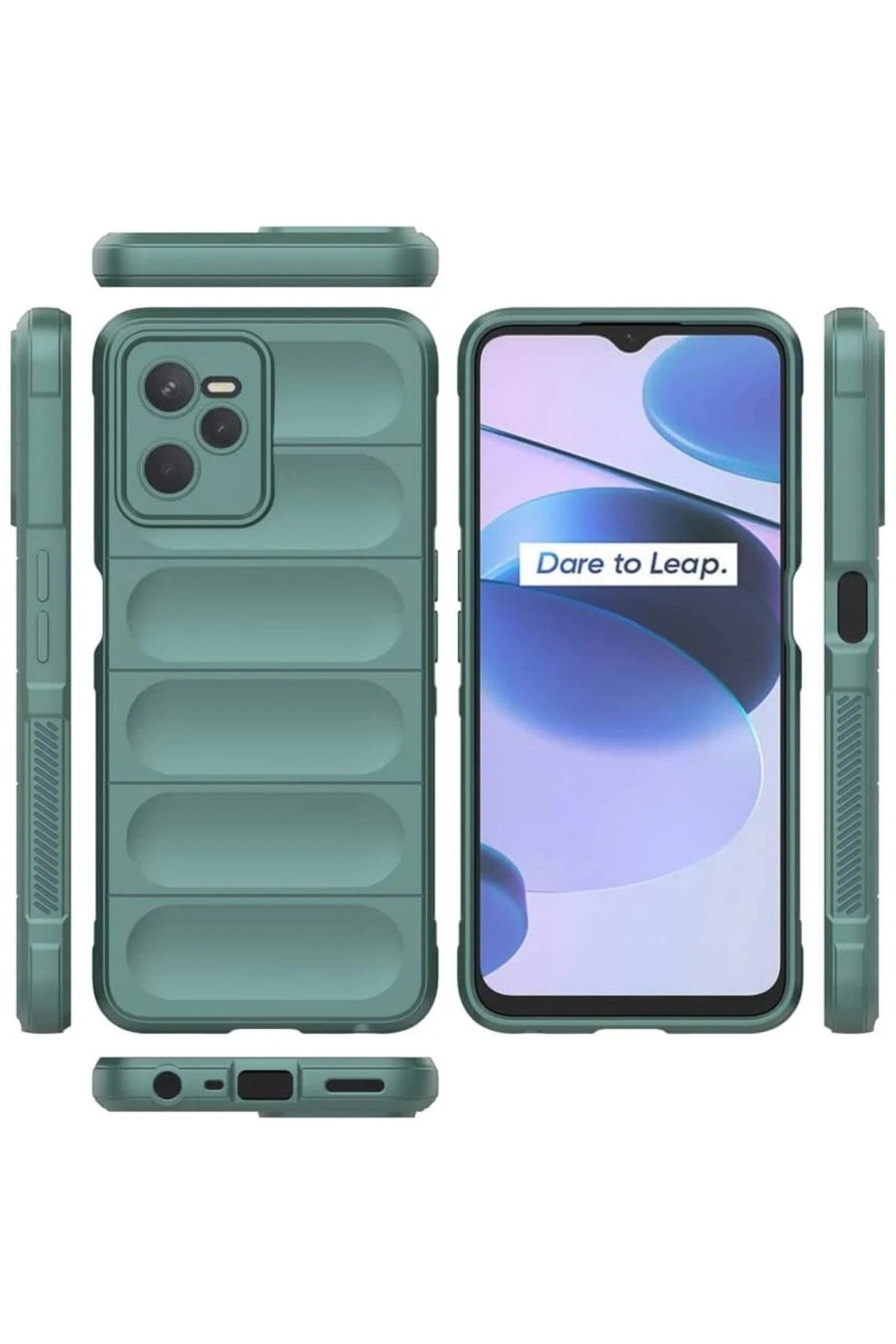 Mey İthalat® Realme C35 Kılıf Optimum Silikon - Koyu Yeşil