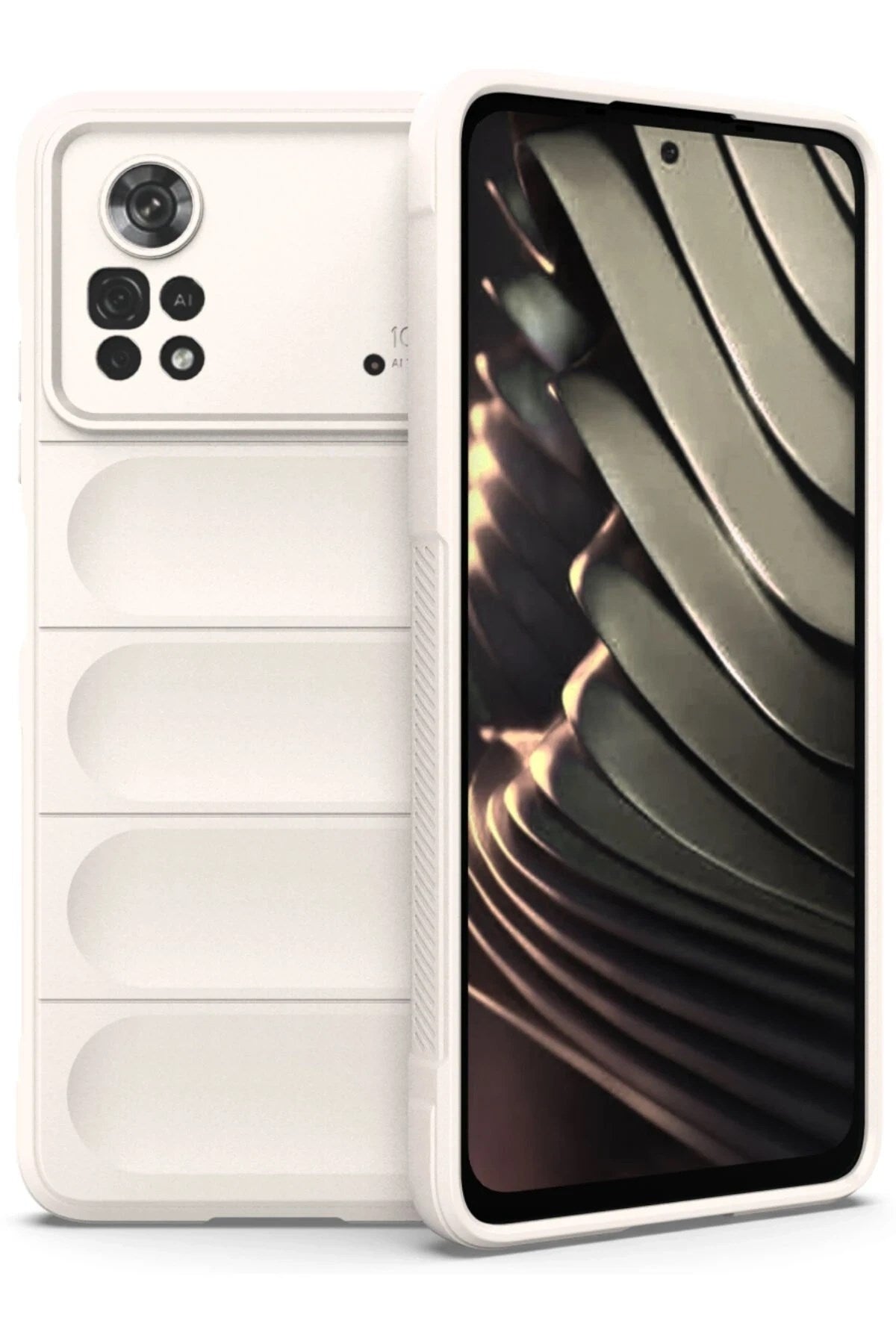 Mey İthalat® Poco X4 Pro 5G Kılıf Optimum Silikon - Krem
