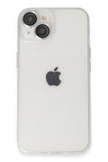 Mey İthalat® iPhone 14 Kılıf Luko Lens Silikon - Gümüş