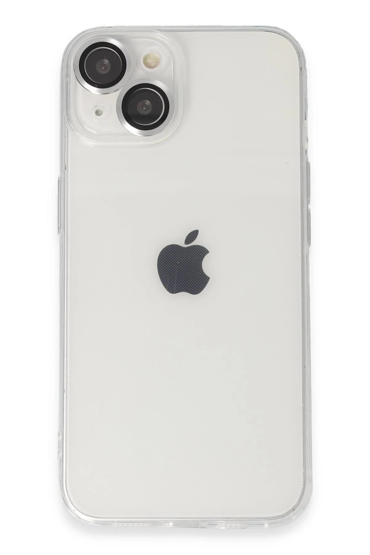 Mey İthalat® iPhone 14 Kılıf Luko Lens Silikon - Gümüş