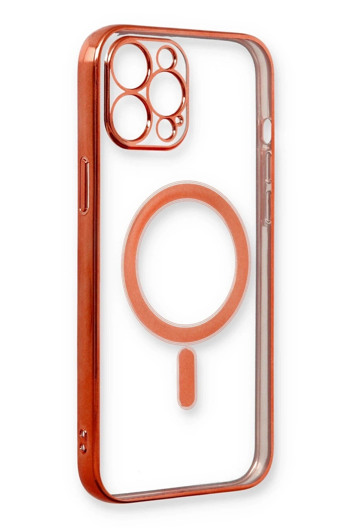 Mey İthalat® iPhone 12 Pro Kılıf Magneticsafe Lazer Silikon - Kırmızı