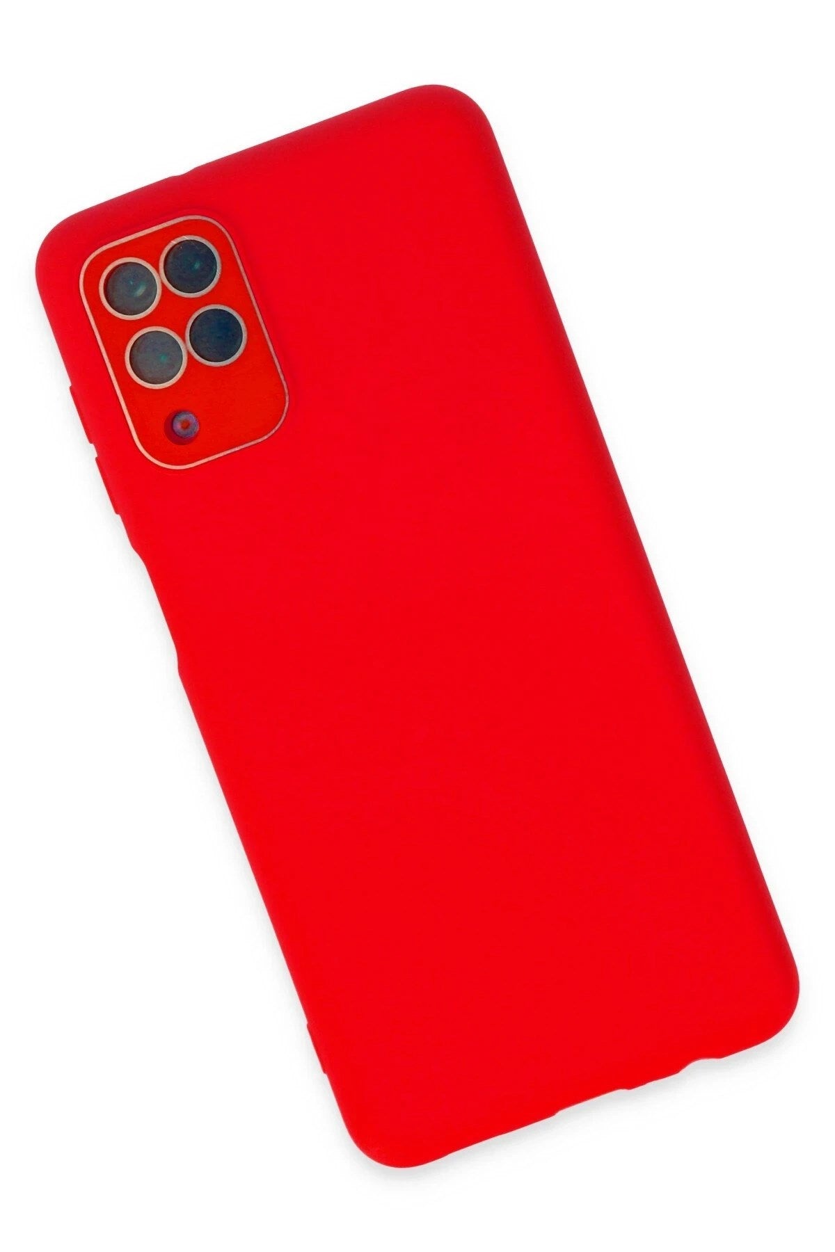 Mey İthalat® Samsung Galaxy A22 Kılıf Lansman Glass Kapak - Kırmızı