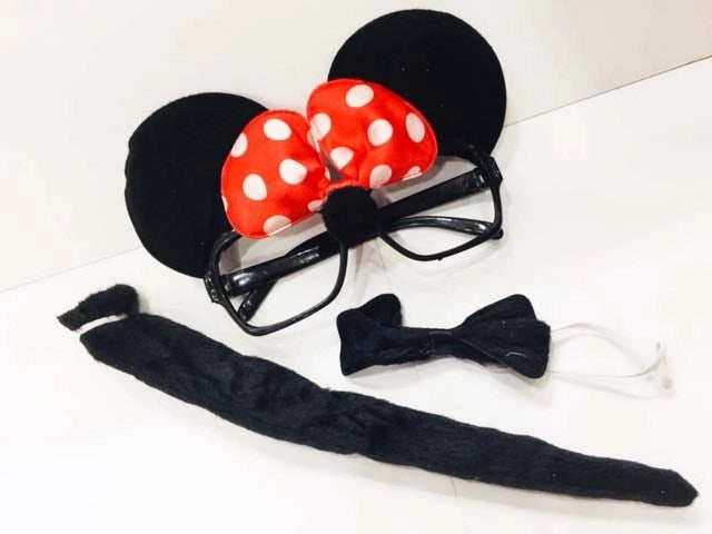 Mey İthalat® Minnie Mouse Gözlüğü Papyonu Kuyruğu Seti